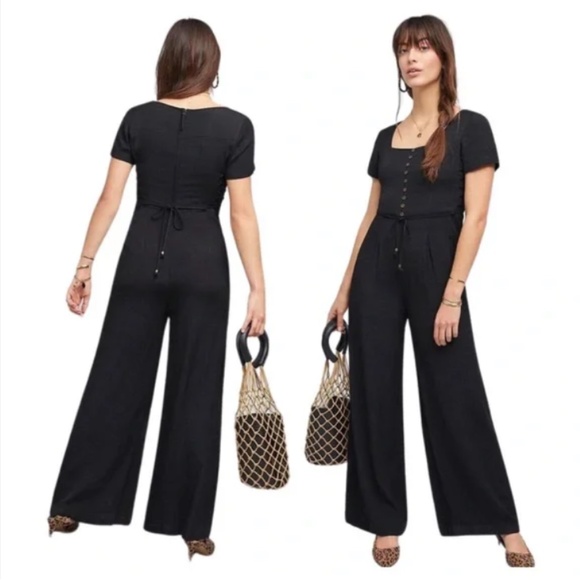 Maeve Wide Leg Corset Style Hipster Hippie Boho Bohemian Vaca Jumpsuit Romper - Picture 7 of 9